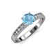3 - Ronia Classic Blue Topaz and Diamond Engagement Ring 