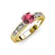 3 - Enya Classic Rhodolite Garnet and Diamond Engagement Ring 