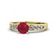 1 - Enya Classic Ruby and Diamond Engagement Ring 