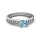 2 - Enya Classic Aquamarine and Diamond Engagement Ring 