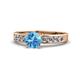 1 - Enya Classic Blue Topaz and Diamond Engagement Ring 