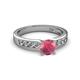 2 - Enya Classic Rhodolite Garnet and Diamond Engagement Ring 