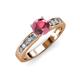 3 - Enya Classic Rhodolite Garnet and Diamond Engagement Ring 