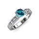 3 - Enya Classic London Blue Topaz and Diamond Engagement Ring 