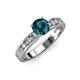 3 - Enya Classic Blue and White Diamond Engagement Ring 
