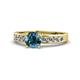 1 - Enya Classic Blue and White Diamond Engagement Ring 