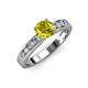 3 - Enya Classic Yellow and White Diamond Engagement Ring 