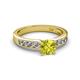 2 - Enya Classic Yellow and White Diamond Engagement Ring 