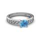 2 - Enya Classic Blue Topaz and Diamond Engagement Ring 