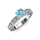 3 - Enya Classic Blue Topaz and Diamond Engagement Ring 