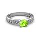 2 - Enya Classic Peridot and Diamond Engagement Ring 