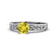 1 - Enya Classic Yellow and White Diamond Engagement Ring 