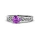 1 - Enya Classic Amethyst and Diamond Engagement Ring 