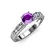 3 - Enya Classic Amethyst and Diamond Engagement Ring 