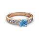 2 - Enya Classic Blue Topaz and Diamond Engagement Ring 