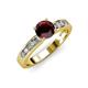 3 - Enya Classic Red Garnet and Diamond Engagement Ring 