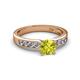 2 - Enya Classic Yellow and White Diamond Engagement Ring 