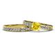 1 - Enya 2.00 ctw Classic Yellow Sapphire (6.00 mm) Accented Lab Grown Diamonds Bridal Set Ring  