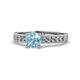 1 - Ronia Classic Aquamarine and Diamond Engagement Ring 