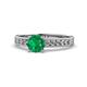 1 - Ronia Classic Emerald and Diamond Engagement Ring 