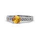 1 - Ronia Classic Citrine and Diamond Engagement Ring 