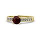 1 - Ronia Classic Red Garnet and Diamond Engagement Ring 