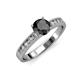 3 - Ronia Classic Black and White Diamond Engagement Ring 
