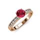 3 - Ronia Classic Ruby and Diamond Engagement Ring 