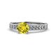 1 - Ronia Classic Yellow and White Diamond Engagement Ring 