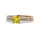 1 - Ronia Classic Yellow and White Diamond Engagement Ring 