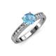 3 - Ronia Classic Blue Topaz and Diamond Engagement Ring 