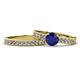 1 - Ronia Classic Blue Sapphire and Diamond Bridal Set Ring 