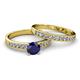 2 - Ronia Classic Blue Sapphire and Diamond Bridal Set Ring 