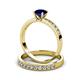3 - Ronia Classic Blue Sapphire and Diamond Bridal Set Ring 
