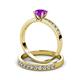 3 - Ronia Classic Amethyst and Diamond Bridal Set Ring 