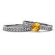 1 - Ronia Classic Citrine and Diamond Bridal Set Ring 