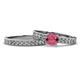1 - Ronia Classic Rhodolite Garnet and Diamond Bridal Set Ring 