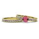 1 - Ronia Classic Rhodolite Garnet and Diamond Bridal Set Ring 
