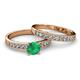 2 - Ronia Classic Emerald and Diamond Bridal Set Ring 