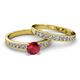 2 - Ronia Classic Ruby and Diamond Bridal Set Ring 