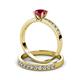 3 - Ronia Classic Ruby and Diamond Bridal Set Ring 