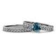 1 - Ronia Classic Blue and White Diamond Bridal Set Ring 