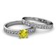 2 - Ronia Classic Yellow and White Diamond Bridal Set Ring 