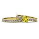 1 - Ronia Classic Yellow and White Diamond Bridal Set Ring 