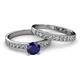 2 - Ronia Classic Blue Sapphire and Diamond Bridal Set Ring 
