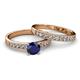 2 - Ronia Classic Blue Sapphire and Diamond Bridal Set Ring 