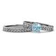 1 - Ronia Classic Aquamarine and Diamond Bridal Set Ring 