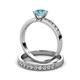 3 - Ronia Classic Aquamarine and Diamond Bridal Set Ring 