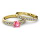2 - Ronia Classic Pink Tourmaline and Diamond Bridal Set Ring 