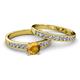 2 - Ronia Classic Citrine and Diamond Bridal Set Ring 
